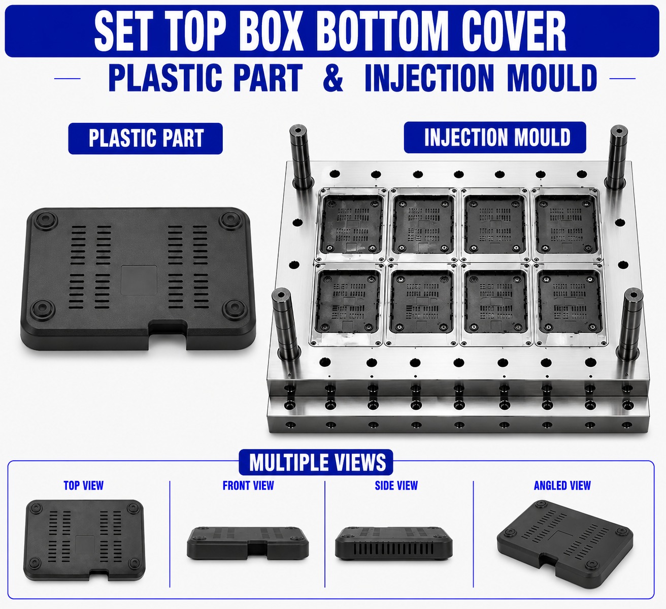Set Top Box Plastic Bottom Cover Mould and Moulding Service